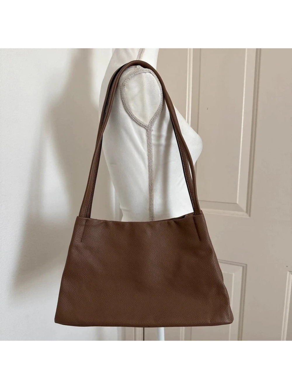 Kattee Women's Genuine Brown Leather Handbag shoulder Satchel Tote bag